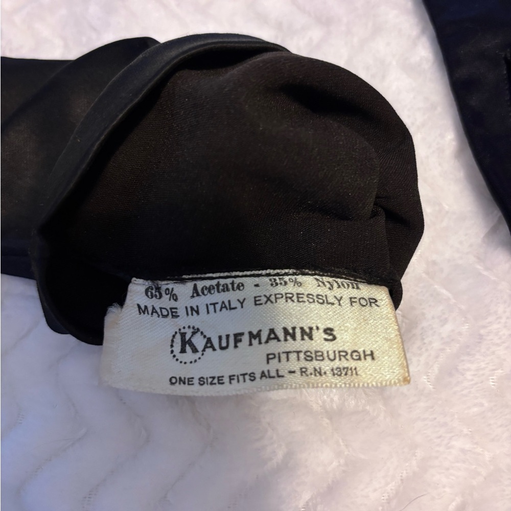 Italian Gloves Long Black Vintage - Picture 3 of 7